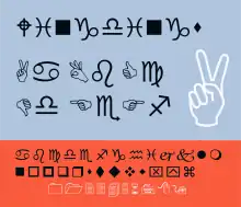 Schriftbeispiel für Wingdings