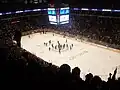 Die Winnipeg Jets feiern im MTS Centre ihren ersten Sieg nach der Neugründung des Teams 2011