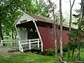Die Cutler-Donahue Covered Bridge in Winterset, seit 1976 im NRHP gelistet