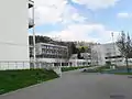 Blick auf den Campus der Kantonsschule Rychenberg von Südwesten im Frühling 2016