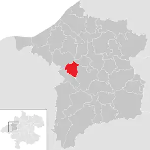Lage der Gemeinde Wippenham im Bezirk Ried im Innkreis (anklickbare Karte)