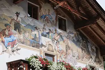 Wirtshaus Schweizer Bartl mit typischer Lüftlmalerei