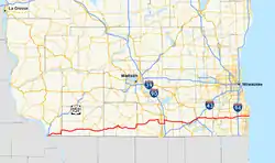 Karte der Wisconsin State Highway 11