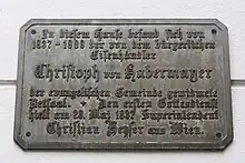 Tafel vom Toleranzbethaus Wiener Neustadt