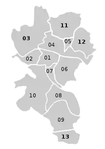 Karte der Bezirke