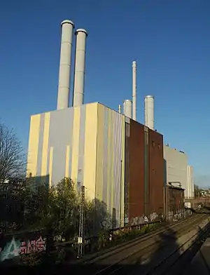 Heizkraftwerk Wuppertal-Barmen von Südwesten, 2019