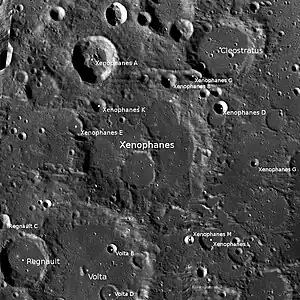 Cleostratus und südwestlich davon Xenophanes (LROC-WAC)