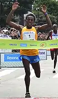 Bronzemedaillengewinnerin Wude Ayalew beim Silvesterlauf 2015 in São&nbsp;Paulo