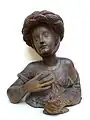 Junge Frau mit turbanartiger Haube