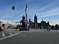 Der für Dreharbeiten gesperrte Zócalo (von Mexiko-Stadt)