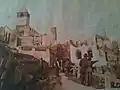 Fotografie von 1880 unmittelbar nach dem Dorfbrand