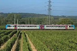 Z 9609 in der bunten Beklebung von TER Pays de la Loire bei Chacé