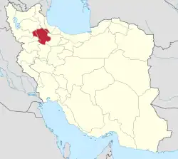 Lage der Provinz Zandschan im Iran