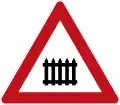 Zeichen 150: Beschrankter Bahnübergang (bis 2013 gültig)