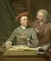 Selbstbildnis des Sohnes Julius Henricus mit seinem Vater im Hintergrund (1757)