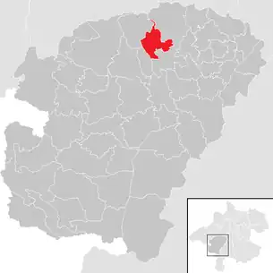 Lage der Gemeinde Zell am Pettenfirst im Bezirk Vöcklabruck (anklickbare Karte)