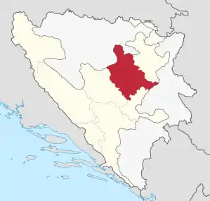 Lage des Kantons in Bosnien und Herzegowina