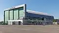 Der Hangar für die Zeppelin-NT-Luftschiffe in     Friedrichshafen (2018)
