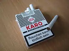 geöffnete Schachtel filterlose Karo