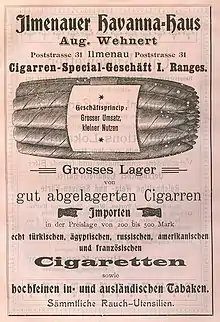 Reklame für Tabakwaren, 1901