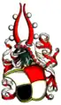 Stammwappen derer von Zinzendorf mit Stechhelm