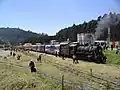 Damplok am Bahnhof Zipaquira