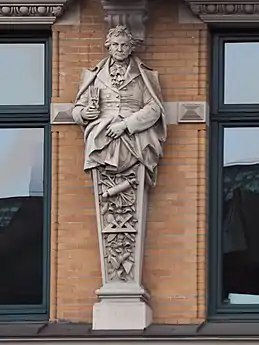 Hermenfigur: Alois Senefelder (links)