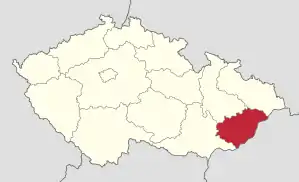 Lage von Zlínský kraj in Tschechien (anklickbare Karte)