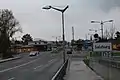 Ende der Münchner Bundesstraße zwischen ehemaliger Grenzkontrollstelle und Saalachbrücke