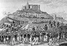 Erhard Joseph Brenzinger, Der Zug zum Hambacher Schloss 1832, nicht koloriert
