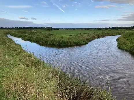 Zusammenfluss der Alten Flumm (von links) und der Flumm (von rechts)