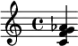 \relative c' { <c f g aes> }