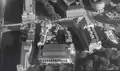 Luftaufnahme von 1964 mit dem Hallenbad (unten) und Umgebung