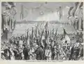 Zentralbibliothek Solothurn – Das Eidgenössische Sängerfest in Solothurn 11. bis 13. Juli 1868. Nach einer Zeichnung von A. d’Aujourdhui.