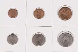 Münzsatz von 1970 (Vorder- und Rückseite)