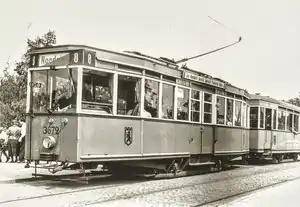 Tw 3672 auf dem Nordring (Linie 8), um 1933