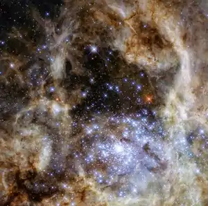 Sternhaufen R 136, fotografiert von dem Hubble-Weltraumteleskop