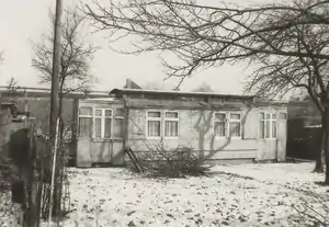 Als Gartenlaube umgenutzter Beiwagen in Wittenau, 1976
