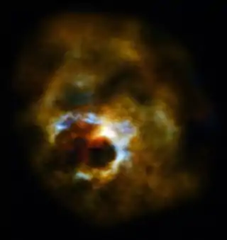 Mira beobachtet mit dem  Atacama Large Millimeter/submillimeter Array bei einer Wellenlänge von 900 μm.